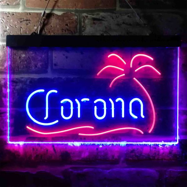 Corona Palm Tree Dual LED Neon Light Sign